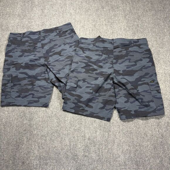 Lee Cargo Shorts Mens 38 Camo Blue Active Stretch Motion Flex - Picture 2 of 10